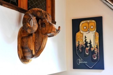 Check out the work of local BC artists displayed on the walls around the Rams Head Inn at Red Mountain